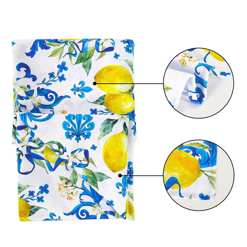 Umimiss Lemon Tablecloth -Oilcloth Tablecloth,Wipe Clean Table Cloth Rectangular,Waterproof Washable