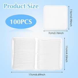 YBEATY 100 Pcs Square Cotton Pads Premium Facial Cotton Pads Makeup Remover Unique Triple Layers Textured Organic Disposable Pair with Makeup Remover for Toner Mask Daily Skin Care