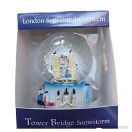 London Tower Bridge Snow Globe Souvenir – Iconic Tower Bridge Miniature Snowstorm Effect – Perfect British Collectible - Mini Size, 45 mm Diameter