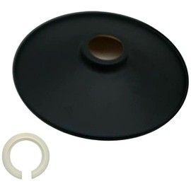 DC VOLTAGE Vintage Metal Retro Style Flat 22cm Easy Fit Pendant Lamp Shade for Living Rooms, bedrooms, Kitchen Dining Room, Cafe, and Restaurant (Black)