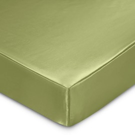SiinvdaBZX Satin Crib Sheets for Baby Hair, Silky Soft Sage Green Crib Fitted Sheets for Standard Crib and Toddler Mattress, 28 x 52 x 8In (Pack of 1)