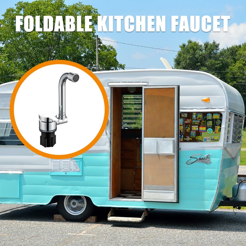 Foldable Faucet for Motorhome 360°Rotation Kitchen Faucet Sink Single-Handle Water