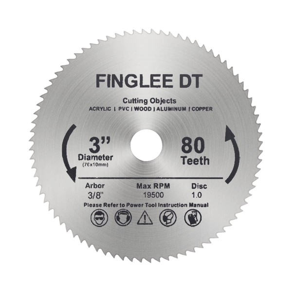 FINGLEE DT 3Pcs 3 inch HSS Circular Saw Blade, 80