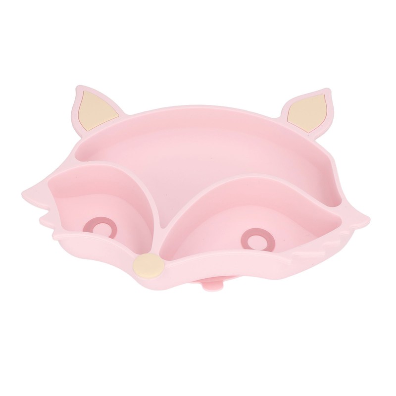 Baby Suction Plate Cute Fox Shape Non Toxic Safe 3