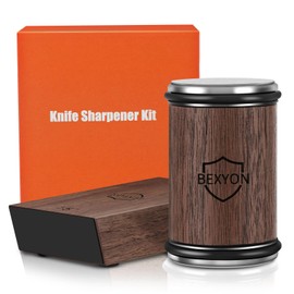 Rolling Knife Sharpener Kit, Roller Knife Sharpener with Industry Diamonds and Ceramic Discs, Knife Sharpening Tool for Kitchen Knives with 15 & 20 Degrees, Full Knife Sharpener