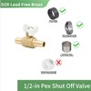 1/2-in Brass Pex Ball Valve, 1/4 Turn Shut Off Valve
