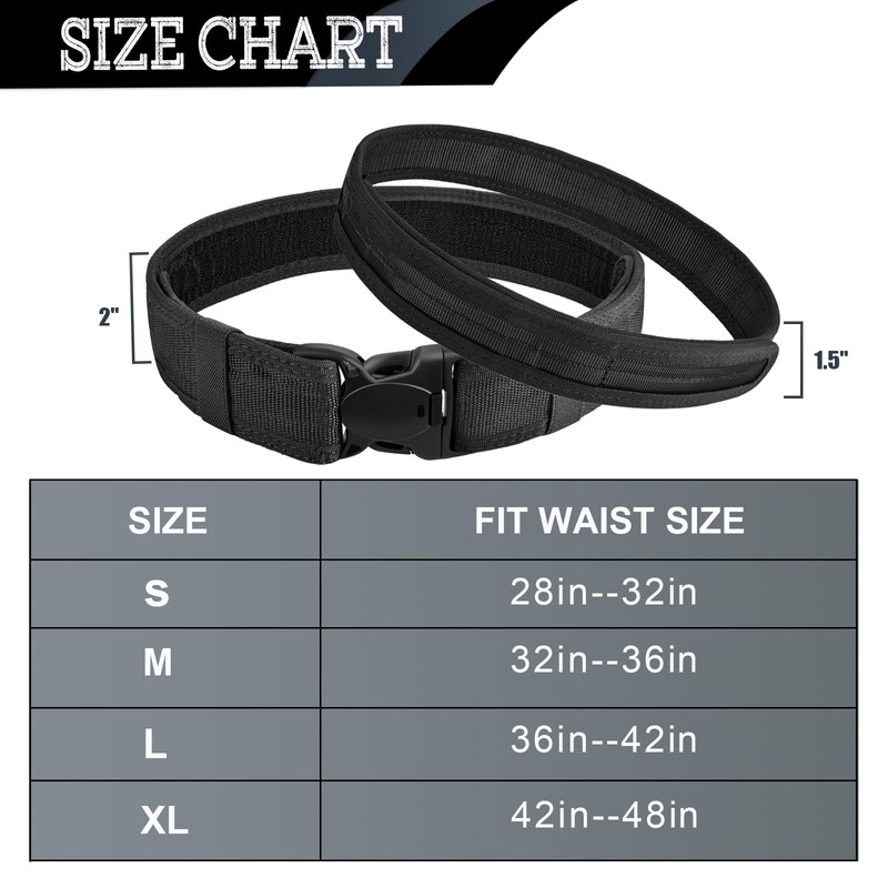 MOZETO Duty Belt, 2" Police Security Nylon Duty Belts Law