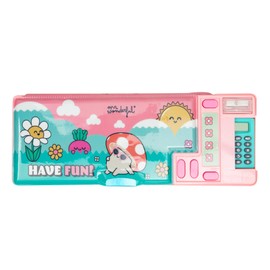 Mr. Wonderful Pencil Case with Buttons - Have Fun - Multi Compartment Pencil Case - School Supplies Colorful Pencil Case, Colourful, pencil case