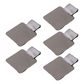 5pcs Pen Loop Holder, Self-adhesive Leather Pen Holder with Elastic Loop for Notebooks, Journals,Calendars and Planners (Grey)