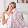 Warm Faux Fur Blanket with Flannel Fleece Reverse, Elsatic Striped