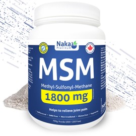 Naka Platinum MSM Powder, 1800mg, Relieve Joint Pain, (700 gram)