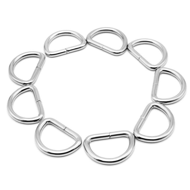 AKORD 10 x 20 mm Metal D Ring Buckles for