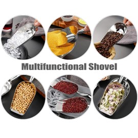 Stainless Steel Ice Scoop, 24oz Sweet Food Scoop Trapezoid Shape All Purpose Scoop with Flat Bottom Ice Shovel Scooper for Flour Bar Barbecue Ice Bucket Kitchen Buffet Party
