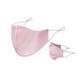 [SiL'Amour] Natural Silk Mask, Fitted, 100% Silk, Beauty Mask, Silk Mask, Moisturizing Mask, Pollen Protection, UV Protection, UV Protection, Texture, Washable, Unisex (Nudy Pink)