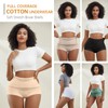 DAFANY Womens Cotton Tummy Control Underwear High Waisted Boyshorts Soft