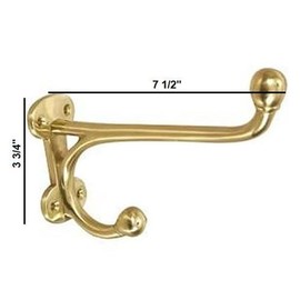 VAN DYKE'S RESTORERS Heavy Duty Iron Brass Harness Sturdy Coat Hook (1 Piece) - Black Powder Coat
