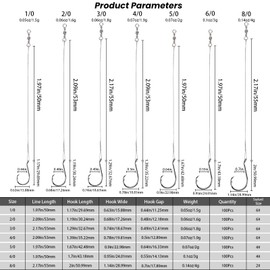 Goture Circle Hooks Rigs Saltwater Steel Leader Wire,35PCS Heavy Duty Circle Hook with Leader Wire Bass Catfish Fishing Lure Rig 4/0