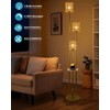 Lightdot Dimmable Boho Floor Lamps for Living Room, 3-Lights Rattan