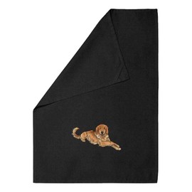 Azeeda 'Winking Golden Retriever' Black Cotton Tea Towel/Dish Cloth (TW00050394)