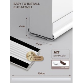 VI IN POPO New Upgrade 39 inch Under Door Draft Stopper for Bottom of Door，Free Cutting Length， Under Door Noise Stopper（White）