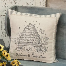 Piper Classics Welcome to Our Hive Throw Pillow Cover, 18" x 18"
