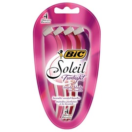BIC Soleil - Maquinilla de afeitar desechable para mujer, triple hoja, tira de humedad para un afeitado suave, 4 unidades, paquete de 2