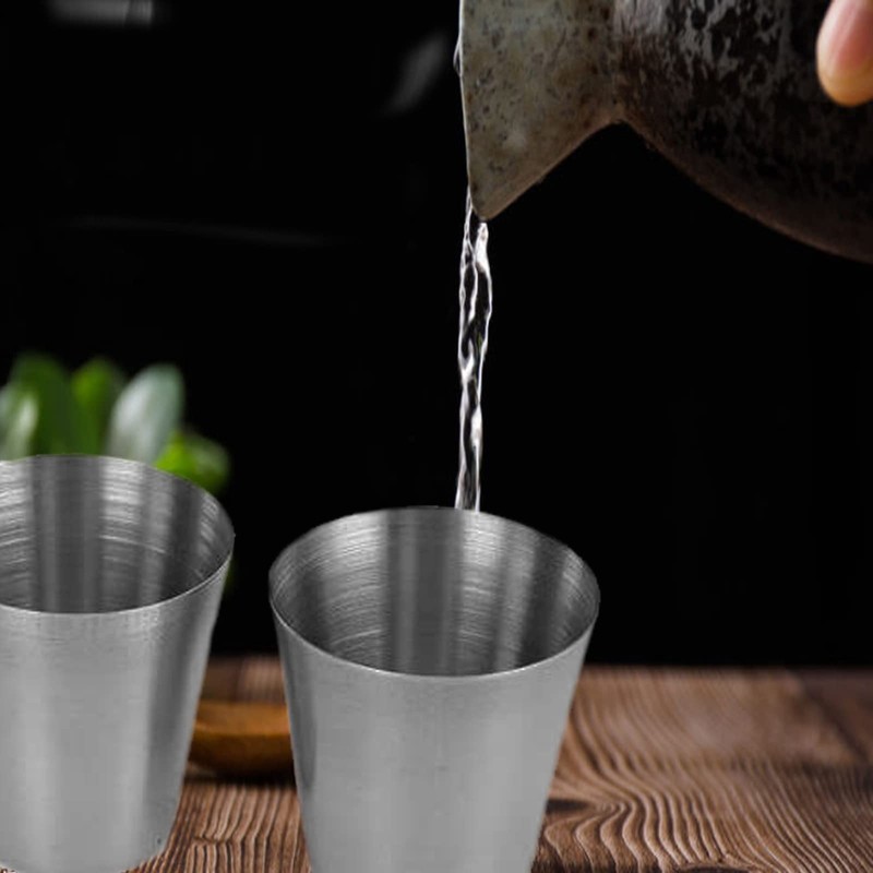 Spldsun Pack of 12 Hip Flask Mugs, Stainless Steel Cups,