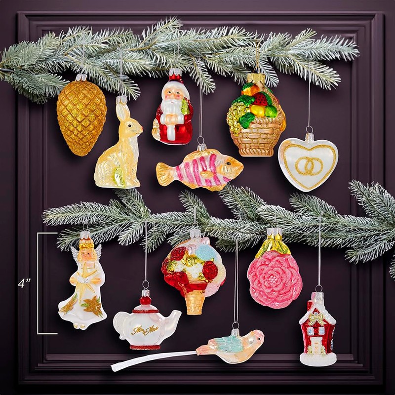 Kurt Adler Noble Gems Wedding Ornament (Set of 12), 2.75"-4"