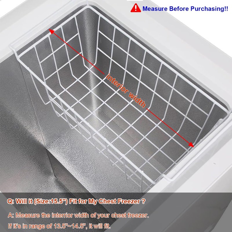 Orgneas 15.5 Inch Freezer Organizer Bins for Chest Freezer Refrigerator