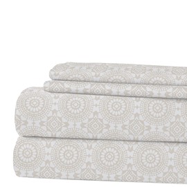 Modern Threads Printed 4-Piece Extra Soft Bedding Sheets & Pillowcase Set, Deep Pocket up to 16 inch Mattress Abella Queen