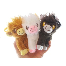 Set of 12 Highland Cow Plush Stuffed Animals with Clip - Adorable Hairy Farm Animal Toy - Plush - Soft Squishy Animal Plushie Stuffie - Backpack Clip (Set of 12 Cows (1 Dozen))