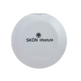 Skön Lifestyle Jessy - Espejo de viaje (7 x 4 pulgadas, espejo compacto de vidrio de 10 cm, fuerte aumento de 7 aumentos y espejo tradicional, apertura completa de 180 grados, fácil de abrir y cerrar), Blanco