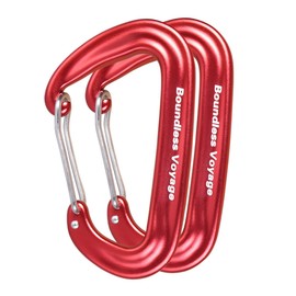 Boundless Voyage Carabiner for Mountain Climbing, High Strength, 12 kN [2200 KG], Small, D-Ring, 7075 Aluminum Alloy, Ultra Lightweight, Hammock, Climbing, Rescue, Outdoor Equipment, 3 Colors (Rdx2)
