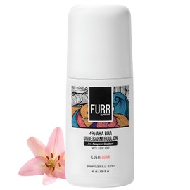 FURR 4% AHA BHA Underarm Roll On with Kojic Acid | Lush Flora Fragrance | Helps Reduce Pigmentation, Prevents Body Odour & Brightens Skin | Dermatologically Tested | Antiperspirant | 40ml
