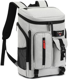 TUGUAN Cooler Backpack 36 Cans Insulated Leak Proof Lightweight Lunch Backpack for Men Work Portable Travel Thermal Bag Compartment Camping Hiking Beach Pincnic Cooler for Women, Grey