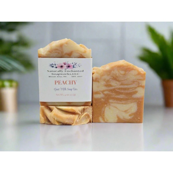 Homemade Goat milk Soap Bar Peachy scented cold process soap