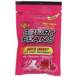 Jelly Belly Sport Beans, Fruit Punch Energizing Jelly Beans, 1-Ounce Bags (Pack of 24)
