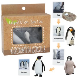 ONEST Mini Penguin Animals Set Penguin Circle Figurines Set Plastic Arctic Penguins Animal Cards for Decorations