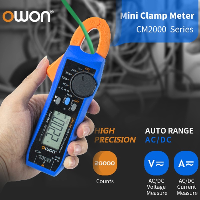 OWON CM2100 Mini medidor digital de abrazadera 100 A CA