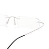 ZUVGEES Lightweight Titanium Stainless Steel Rimless Reading Glasses R1004 (Silver,