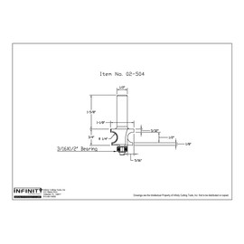 Infinity Cutting Tools 1/2" Shank, Edge Beading Bit - 1/4" Bead, 7/8" C.D., 1/2" C.H.| Carbide Tip | Heavy-Duty | for Handheld Or Table Mounted Wood Router
