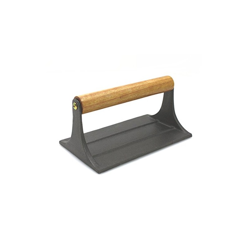 Cast Iron Bacon Press with Wooden Handle