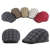 Rayson Flat Cap Men's Beret Cap Checked Adjustable Beret Hat