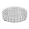 Crystal Cosmetic Makeup Tray 8in Round Display Tray Mirrored Metal