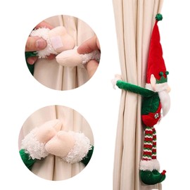 eBoutik - Set of 2 Christmas Curtain Holdbacks Gonk/Elf Decorations - Plush Hanging Swedish Ornament for Tree or Doors, & Curtains - Xmas Tomte Faceless Elf