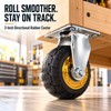 3/4-Inch Rubber Plate Caster Wheel, Swivel, Directional and Brake Options