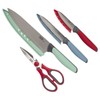 4 Piece Cutlery Knife Set with Shears, Stainless Steel, Multicolor,
