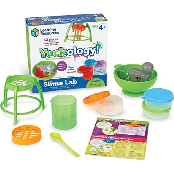 Learning Resources Yuckology Slime Science Set,Early Science Skills, DIY Slime, STEM Skills, Measurement, Color Mixing, Ages 4+