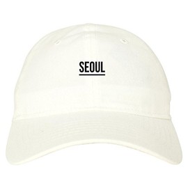 Kings Of NY City of Seoul South Korea Simple Underline 6 Panel Dad Hat Cap White