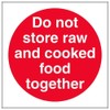 V Safety Do not store cooked and raw food together-200x300mm-Magnetic